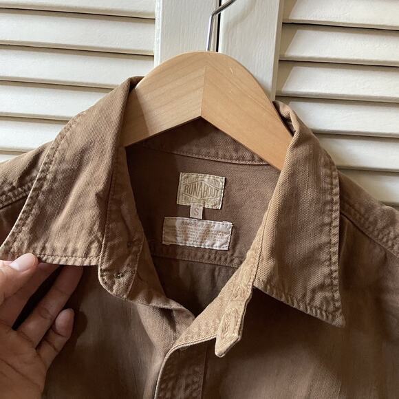 $165 Runabout Goods Guide Shirt Cotton Twill L/S Work Shirt Walnut Brown Size S - Picture 6 of 8